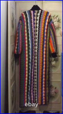 #8423 Beautiful! New Hand Crocheted Extra Long Bulky Sweater Size Med-x Large