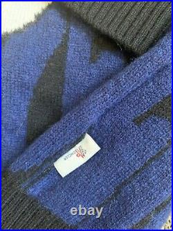 $865 Moncler Grenoble AUTH NEW Retro Logo Wool Cashmere Knit M Tunic Jumper