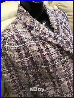 $8k CHANEL 05p Tweed FUR 2005 BOUCLE 40 6 8 42 Coat JACKET Top Dress Sweater M S