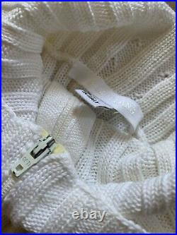 90's HELMUT LANG Vintage ARCHIVE ITALY White ELASTIC SEAM medium 50 Sweater