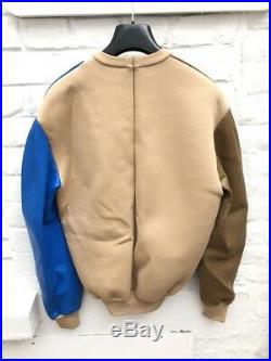 9000$ CELINE Runway Intarsia Sweater Leather / Mink Fur Size 38