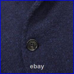 $995 Maurizio Baldassari Piquet Stitch Blue Sweater Jacket Mens Medium Italy 50