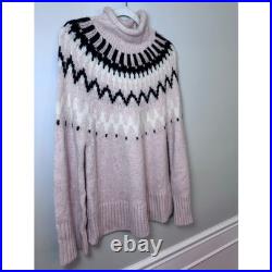 A. L. C. Ruby mock neck fair isle oversized sweater size medium NEW
