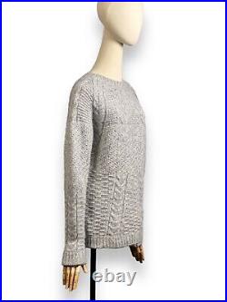 A. P. C. Gray Sweater Cable Knit Thick Pullover Baby Alpaca Blend Womens Size M