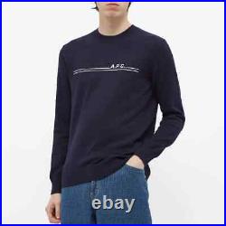 A. P. C Logo Sweater Jumper RRP £195 Eponyme Intarsia Cashmere Cotton Blend