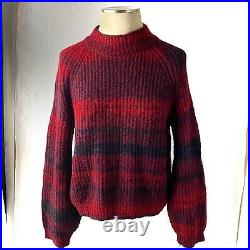 ACNE STUDIOS Wool+Mohair+Nylon Sweater Ribbed Jumper Red Gradients Size Medium