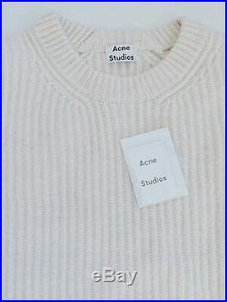ACNE STUDIOS Wool Sweater Classic Knit, Cream, Size M, BRAND NEW With TAGS rrp$800