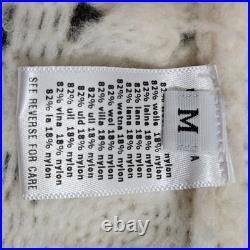 AKNVAS Jules Cream Wool Blend Wavy Knit Ruffle Shoulder Sweater Size M