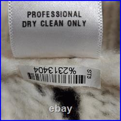 AKNVAS Jules Cream Wool Blend Wavy Knit Ruffle Shoulder Sweater Size M