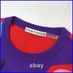 ALICE + OLIVIA Stace Face Sweater Knit Multi Color Size S