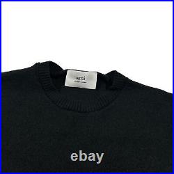 AMI Mens Merino Wool De Couer Crew Sweater Black Size M NEW RRP 240