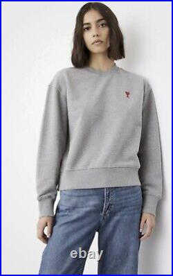 AMI PARIS Ami De Coeur Sweatshirt, Grey (S, M & L/BNWT)