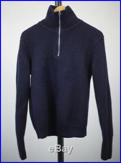 ANDERSEN ANDERSEN Zip navy neck roll-neck sweater merino