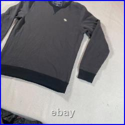 Abercrombie Fitch Sweater Mens Medium Gray Cotton Crew Neck Jumper Minimalist