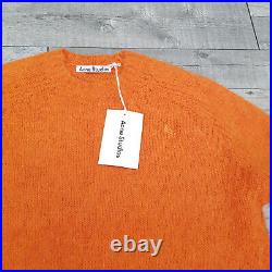 Acne Studio Mens Wool Jumper Sweater Pullover Medium Orange Crew Neck Knit BNWT