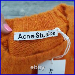 Acne Studio Mens Wool Jumper Sweater Pullover Medium Orange Crew Neck Knit BNWT