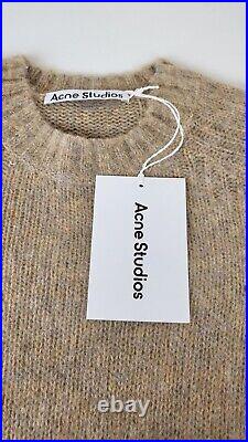 Acne Studios Men's brushed shetland wool sweater Toffee Brown- Size M-New+ta
