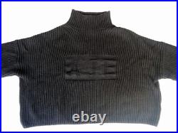 Aje Australia Women's Designer Black Cotton Knit Sweater Jumper Size Medium