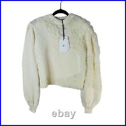 Aje Jumper Dominique NEW White Size Medium Long Sleeve Sweater