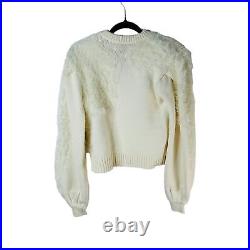 Aje Jumper Dominique NEW White Size Medium Long Sleeve Sweater