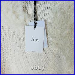 Aje Jumper Dominique NEW White Size Medium Long Sleeve Sweater