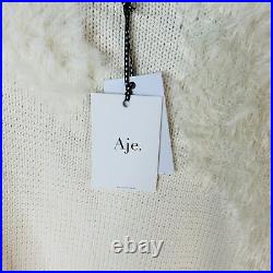 Aje Jumper Dominique NEW White Size Medium Long Sleeve Sweater