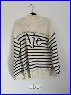 Aje Logo Knit Jumper Size Medium Ernestine Striped Sweater Long Sleeve Winter