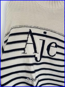 Aje Logo Knit Jumper Size Medium Ernestine Striped Sweater Long Sleeve Winter