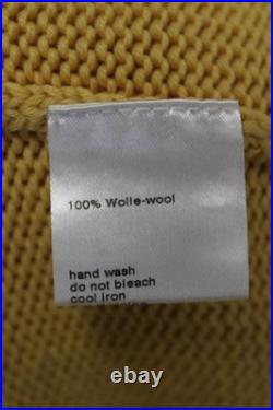 Akris Womens Wool Medium Knit Cropped Short Sleeve Shrug Sweater Yellow Size M