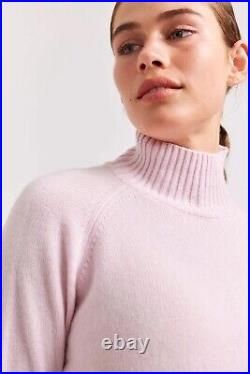 Alessandra Cashmere Turtle Neck Sweater Jumper In Pink