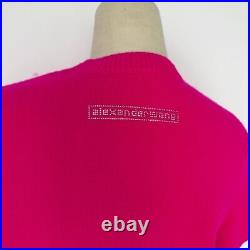 Alexander Wang Pink Knit Sweater with Crystal Bear Top