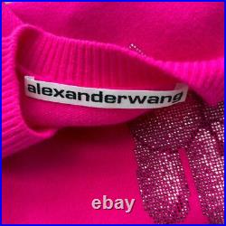 Alexander Wang Pink Knit Sweater with Crystal Bear Top