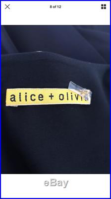 Alice + Olivia Alesia Black Silver Fox Fur Cuff Sweater Dress Size M NWOT