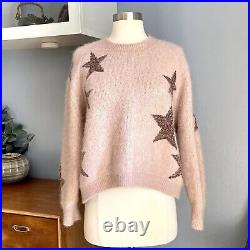 AllSaints Star Jumper Wool Alpaca Blend Sweater Pashmina Pink M