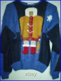 Angora rabbit hair fuzzy sweater, M, super thick cable knit, art Eskimo