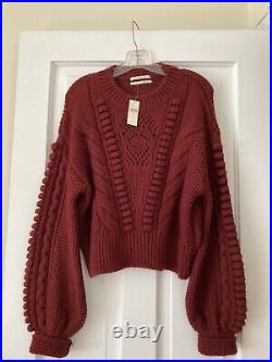 Anthropologie Garnet Bulky Knit Sweater Sz. M NWT