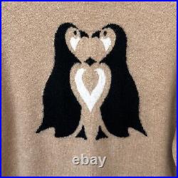 Anthropologie Maeve Cashmere Critter Graphic Sweater Womens Medium Penguin $180
