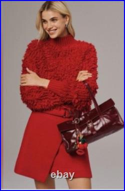 Anthropologie NWT Size M Callahan Mock-Neck Loop-Stitch Sweater in Red Anthropologie NWT Size M Callahan Mock-Neck Loop-Stitch Sweater in Red