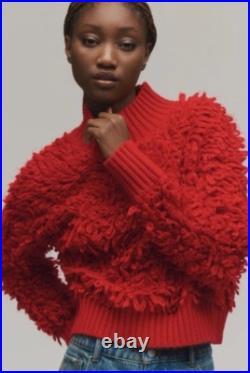 Anthropologie NWT Size M Callahan Mock-Neck Loop-Stitch Sweater in Red Anthropologie NWT Size M Callahan Mock-Neck Loop-Stitch Sweater in Red