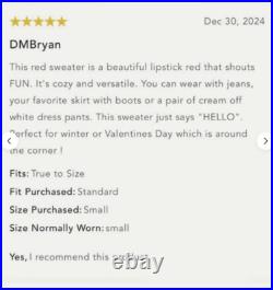 Anthropologie NWT Size M Callahan Mock-Neck Loop-Stitch Sweater in Red