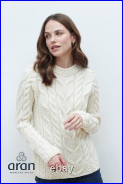 Aran Woollen Mills Ladies Supersoft Merino Aran Pullover Aran Woollen Mills Ladies Supersoft Merino Aran Pullover