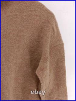 Arket Women's Jumper M Brown Wool with Cotton High Neck Pullover