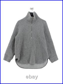 Arket Women's Jumper M Grey Wool with Polyester High Neck Pullover