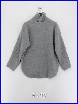 Arket Women's Jumper M Grey Wool with Polyester High Neck Pullover
