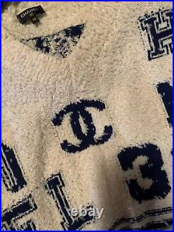 Auth Chanel 2019 CC Logo Knit Sweater Size38 Us6