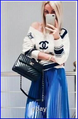 Auth Chanel 2019 Iconic CC Logo Knit Sweater Size38 Us6