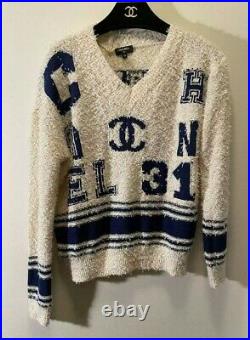 Auth Chanel 2019 Iconic CC Logo Knit Sweater Size38 Us6