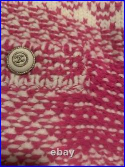 Auth Chanel 2020 Pink CC Button CC Logo Cardigan Size38 Us6