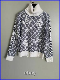 Auth Chanel Coco Turtleneck Biue Sweater Size38 Us6