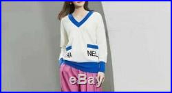 Auth Chanel Letter Logo V-neck Sweater Size38 Us6